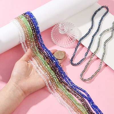 2 Strands Electroplate Glass Beads Strands EGLA-YW0001-85A-1
