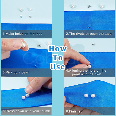 100 Bags ABS Plastic Imitation Pearl Rivet Studs DIY-GF0013-39-1