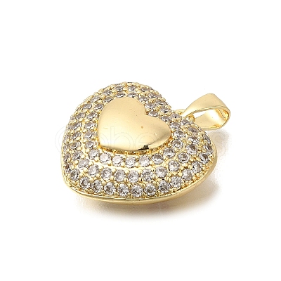 Brass Micro Pave Cubic Zirconia Pendants KK-R002-17G-1