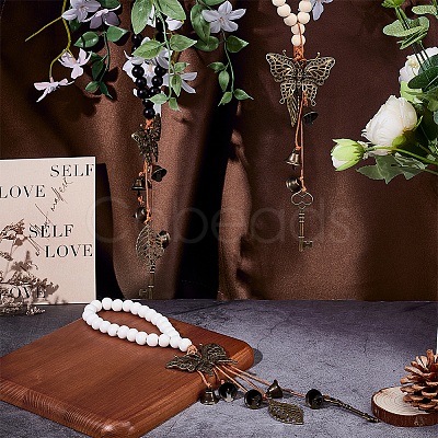 3Pcs Wood Pendant Decorations HJEW-OC00175-1