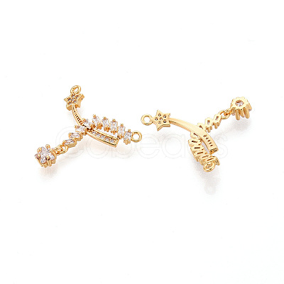 Brass Micro Pave Cubic Zirconia Pendants KK-N263-31G-1