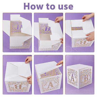 4Pcs Paper with PET Storage Boxes CON-WH0095-192-1