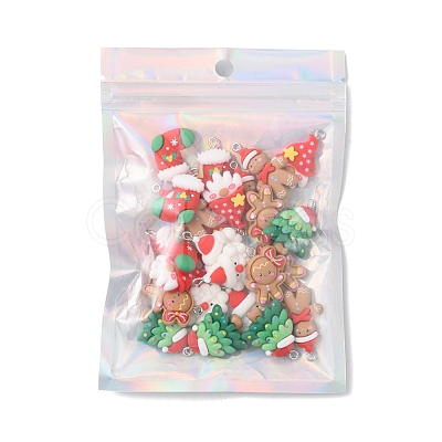 24Pcs 6 Styles Christmas Opaque Resin Pendants RESI-FS0001-44-1