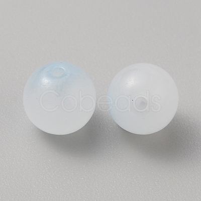 Two Tone Baking Paint Glass Beads GLAA-WH0031-62I-1