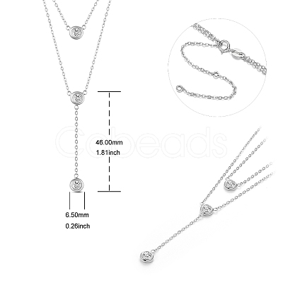 SHEGRACE 925 Sterling Silver Tiered Necklaces JN958A-1