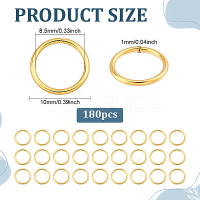 180Pcs 304 Stainless Steel Open Jump Rings STAS-ME0003-45-1