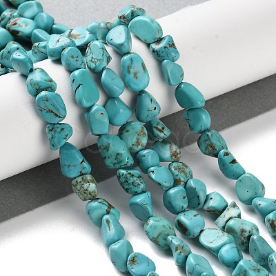 Dyed & Heated Natural Turquoise Beads Strands X-G-P497-01C-17-1