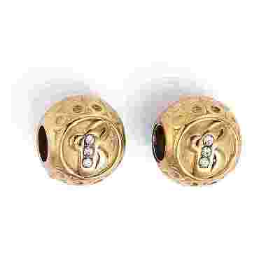 Ion Plating(IP) 304 Stainless Steel Rhinestone European Beads STAS-A092-10T-G-1
