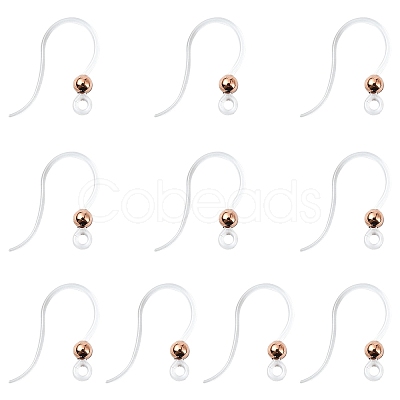 10Pcs Transparent Resin Earring Hooks FIND-YW0006-98RG-1