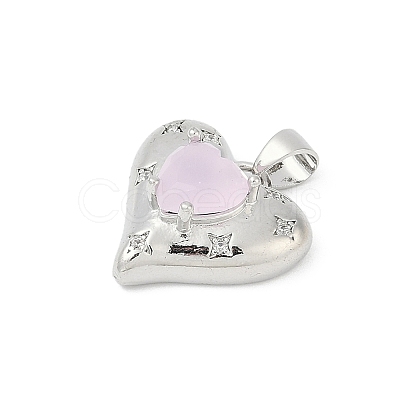 Brass Micro Pave Clear Cubic Zirconia Pendants KK-R213-13P-1