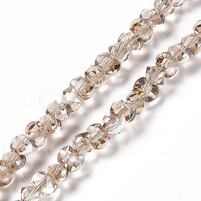 Transparent Electroplate Glass Beads Strands EGLA-L043-PL02-1