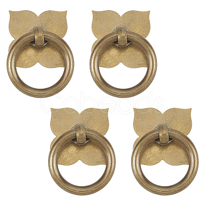 Clover Brass with Iron Drawer Pull Drop Handles KK-WH0079-64-1
