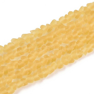 Frosted Transparent Glass Beads Strands GLAA-N016-4mm-23-1