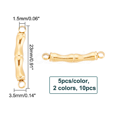 10Pcs 2 Colors 304 Stainless Steel Connector Charms STAS-UN0046-72-1