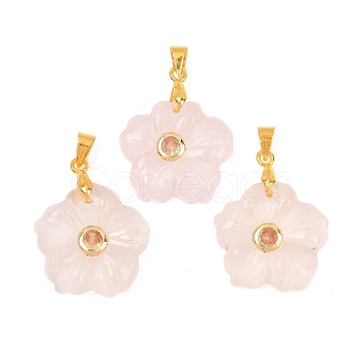 Natural Rose Quartz Carved Pendants G-A315-01G-08-1