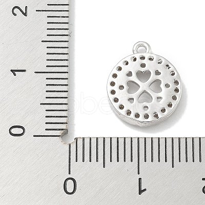 Rack Plating Brass Micro Pave Clear Cubic Zirconia Pendant Cabochon Setttings KK-L224-048P-1