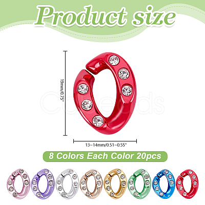 160Pcs 8 Colors ABS Plastic with Crystal Rhinestone Quick Link Connectors KY-AR0001-49-1