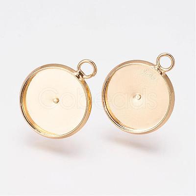 Brass Stud Earring Settings KK-G301-01G-1