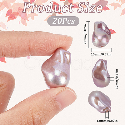20Pcs Baking Paint ABS Plastic Beads KY-SC0002-11-1