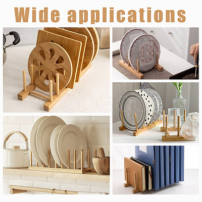Wooden Kitchen Drying Dish Rack AJEW-WH0270-334-1