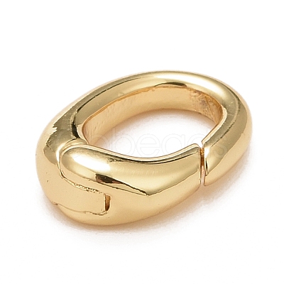 Rack Plating Brass Spring Gate Rings KK-M229-63G-1