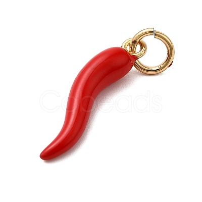 Brass Enamel Pendants KK-P303-07A-G-1