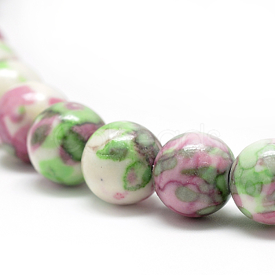 Synthetic Ocean White Jade Beads Strands G-S252-8mm-04-1