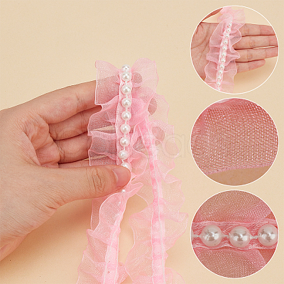 1Pc Polyester Pleated Lace Ribbon OCOR-WR0001-30-1