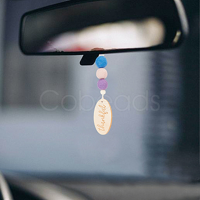 Wood & Wool Felt Car Air Vent Clips HJEW-DR00037-1