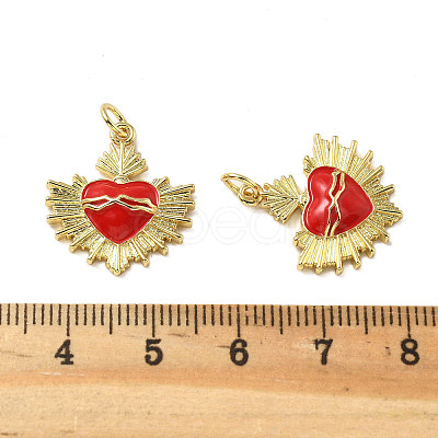 Brass Enamel Pendants KK-R229-06G-03-1