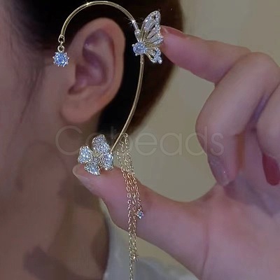 Fashionable Tassel Brass Cuff Earrings WGDF8A9-09-1