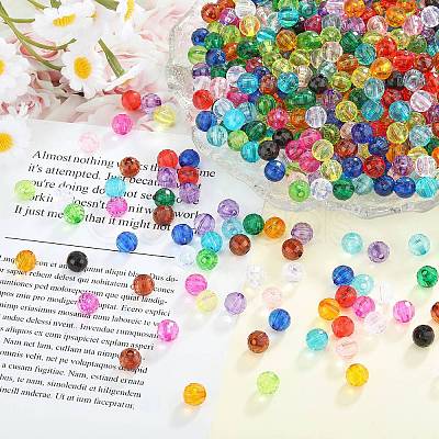 1500Pcs 15 Colors Transparent Acrylic Beads TACR-SZ0001-21B-1