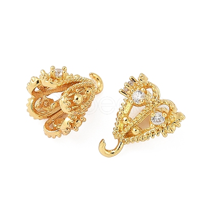 Brass Micro Pave Cubic Zirconia Peg Bails KK-V015-31G-01-1