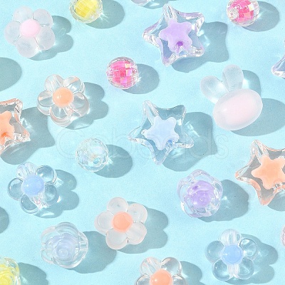 60G 6 Styles Transparent Acrylic Beads Sets TACR-YW0002-51-1
