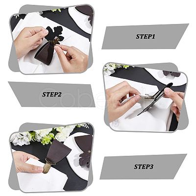 1 Pair Leaf Leather Buckles KEYC-HY0001-39-1