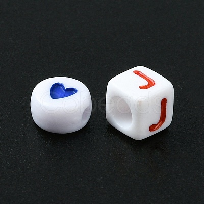 500Pcs 5 Styles Opaque White Acrylic Beads MACR-YW0002-43-1