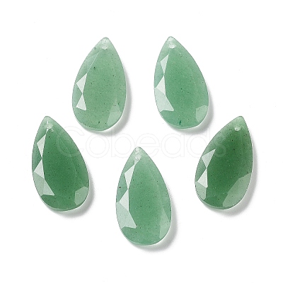 Natural Green Aventurine Faceted Pendants X-G-D082-01I-1