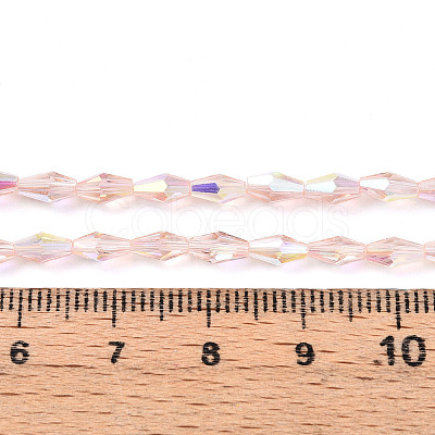 Transparent Electroplate Glass Beads Strands GLAA-K064-05A-01D-1