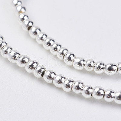 Non-magnetic Synthetic Hematite Bead Strands G-P262-20-2mm-S-1