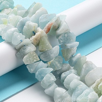 Natural Aquamarine Chip Beads Strands G-M406-A01-1