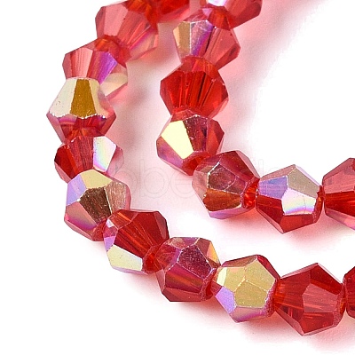 AB Color Plated Transparent Glass Beads Strands GLAA-G127-01-02C-1