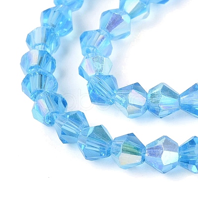 AB Color Plated Transparent Glass Beads Strands GLAA-G127-01-01O-1