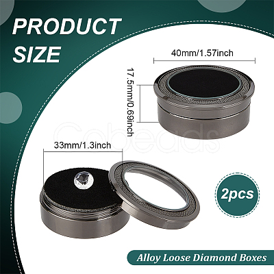 Alloy Loose Diamond Boxes CON-WH0104-11B-B-1