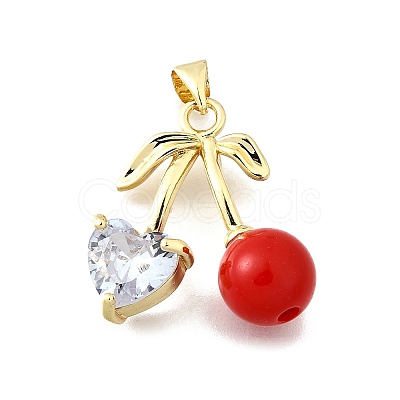 Brass Micro Pave Cubic Zirconia Pendants KK-Z104-01G-1