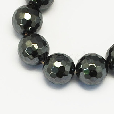 Non-magnetic Synthetic Hematite Beads Strands G-S084-10mm-1