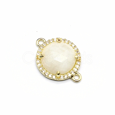 Natural Moonstone Connector Charms PW-WGD2653-05-1