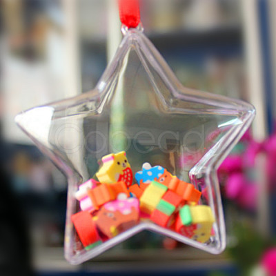 Christmas Star Pendant Decorations AJEW-WH0020-18-1