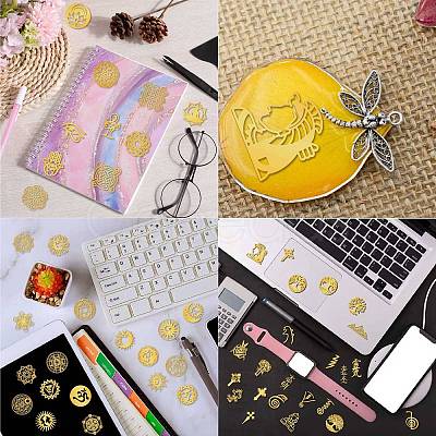 Nickel Metal Waterproof Self-Adhesive Picture Stickers DIY-WH20016-034-1
