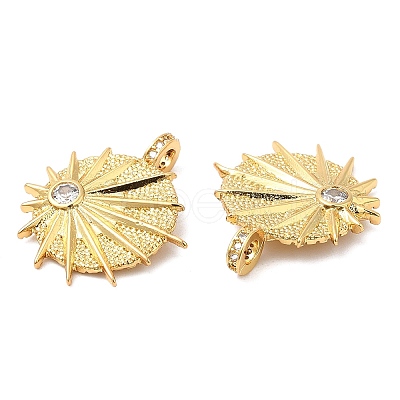 Brass Micro Pave Cubic Zirconia Pendants X-KK-P236-03G-1