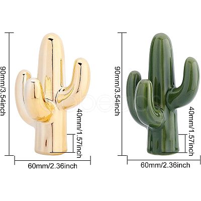 2Pcs 2 Styles Porcelain Home Display Decorations DJEW-FG0001-14-1